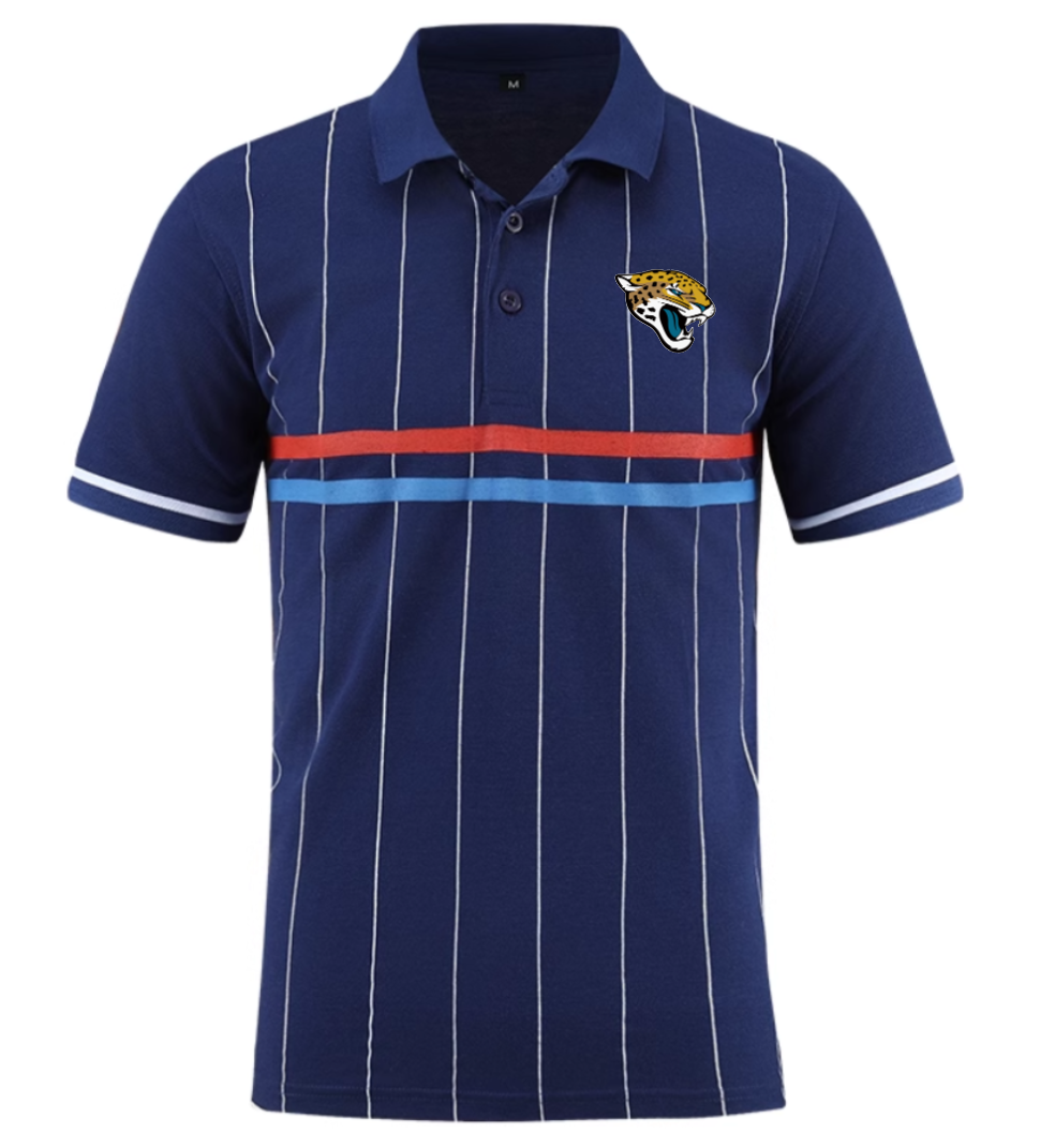 Jacksonville Jaguars blue Men 2025 NFL polo T shirt->nfl t-shirts->Sports Accessory